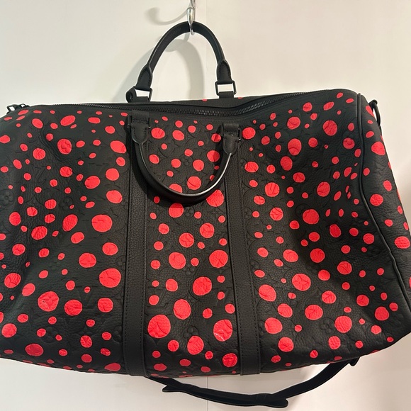 Louis Vuitton Black and Red Polka Dot Travel Bag - Picture 1 of 8